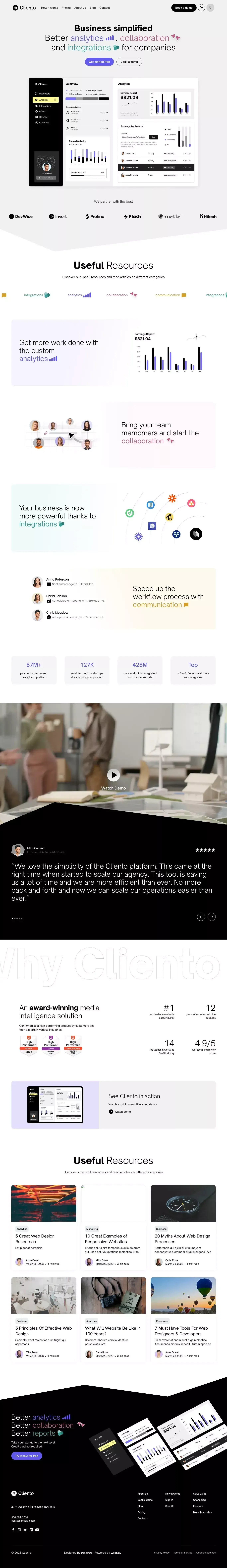 Cliento - Webflow Ecommerce Website Template - Template design