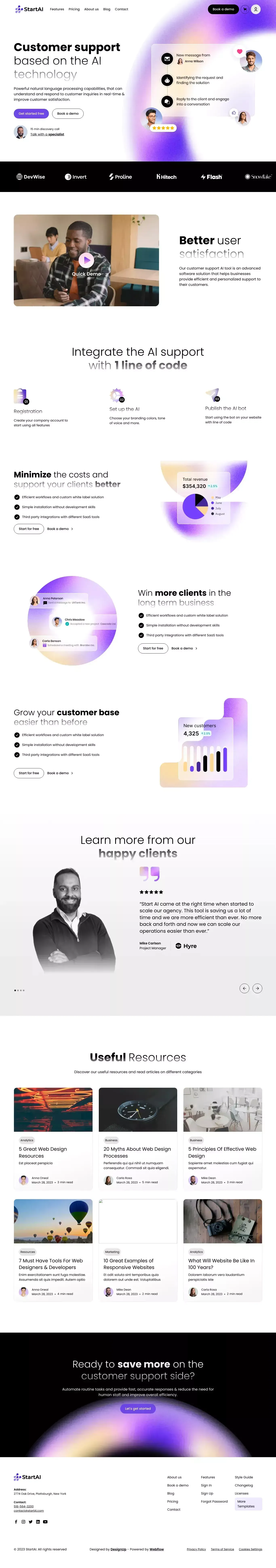 StartAI - Webflow Ecommerce Website Template - Template design
