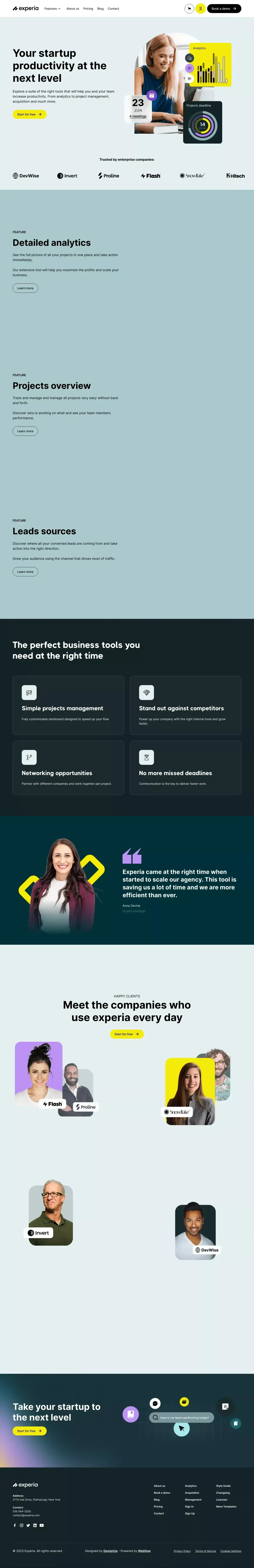 Experia - Webflow Ecommerce Website Template - Template design