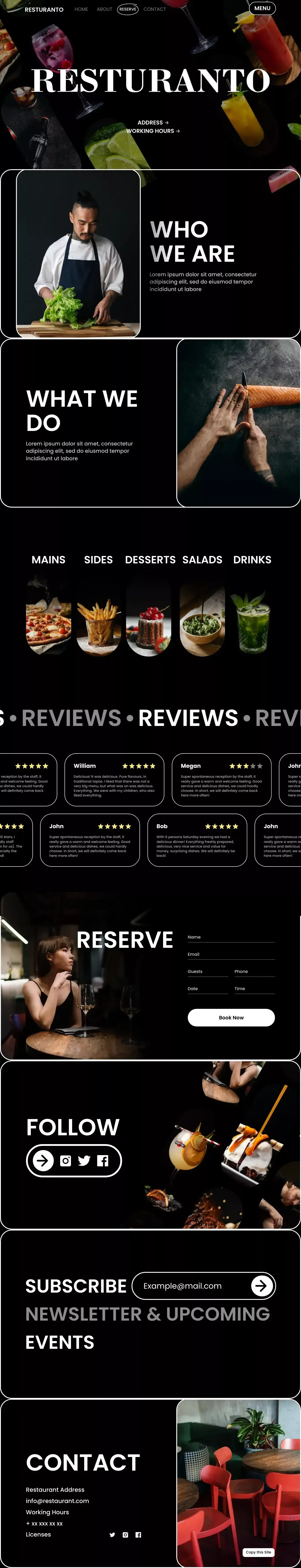 Resturanto- Webflow HTML Website Template - Template design