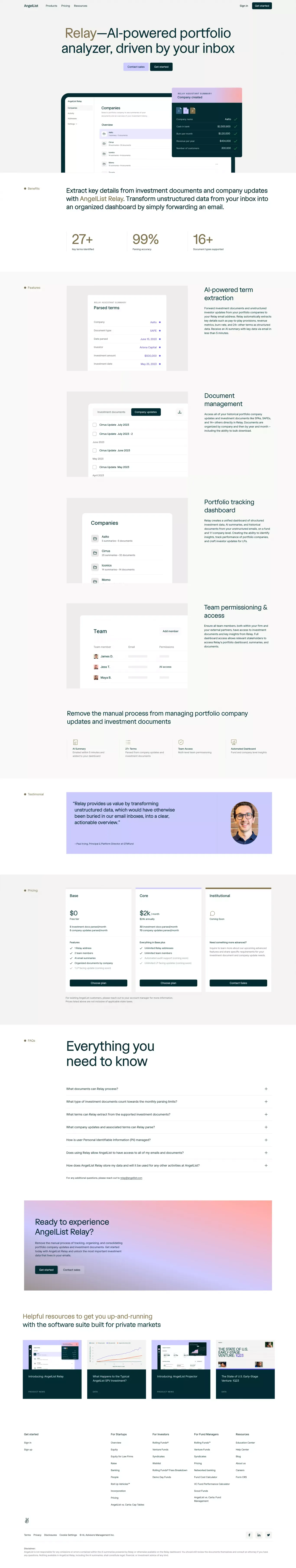 Relay | AngelList - Landing design