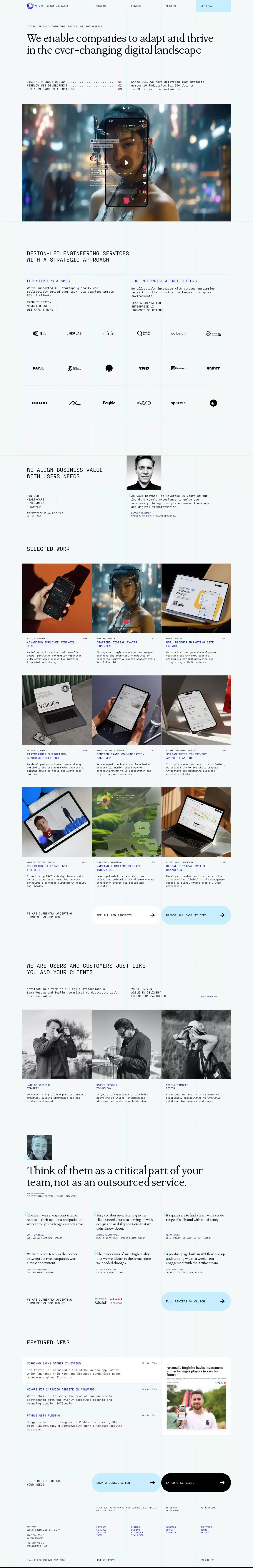 Artifact - Adapt & thrive in Today's digital world!   👋 - Portfolio design