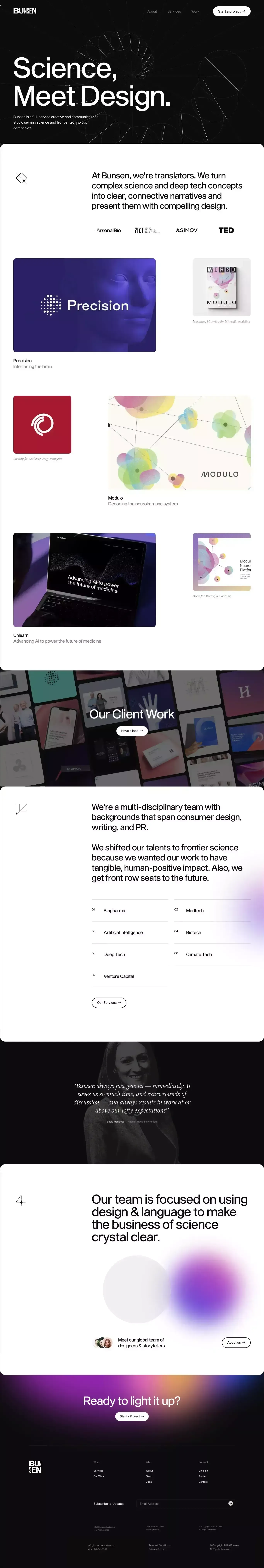 Bunsen Studio | Science, Meet Design - Portfolio design