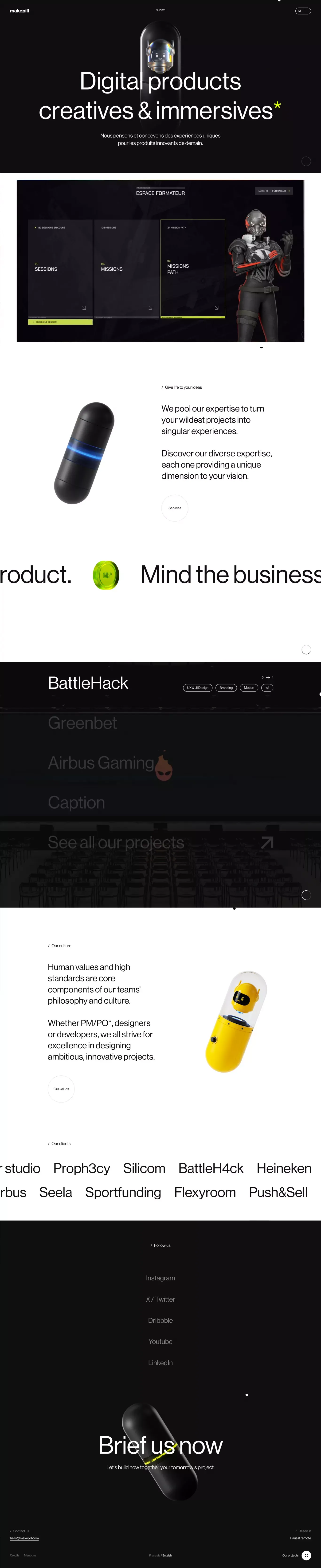 Makepill | Produits digitaux, créatifs & immersifs. - Portfolio design