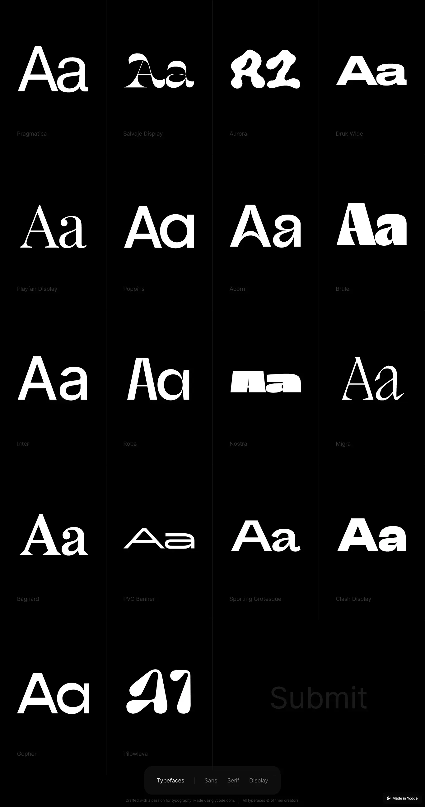 Typefaces | Collection of the best fonts - website design