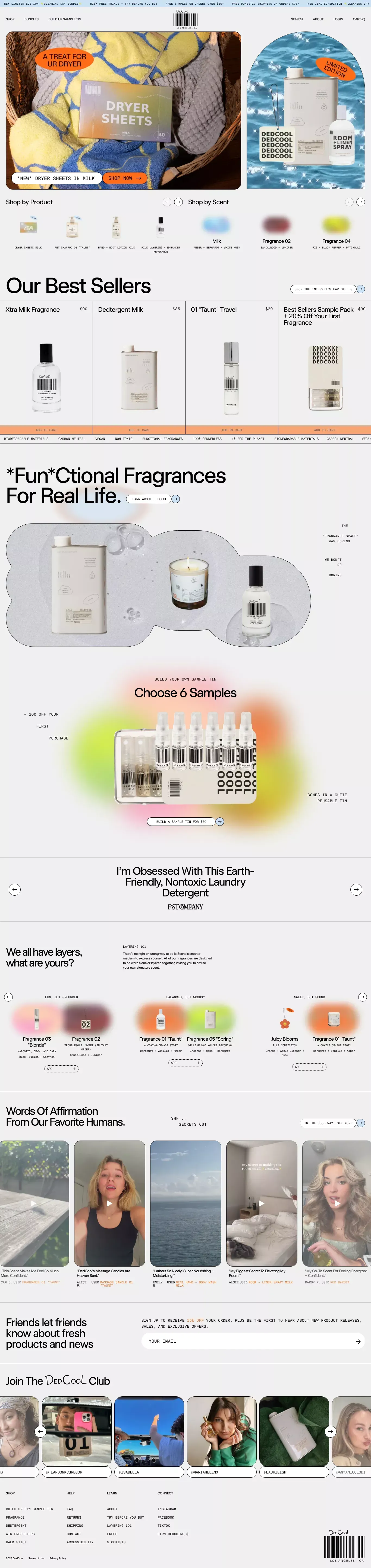 Making life smell really good. GENDERLESS + VEGAN + NON TOXIC
 – DedCool - website design