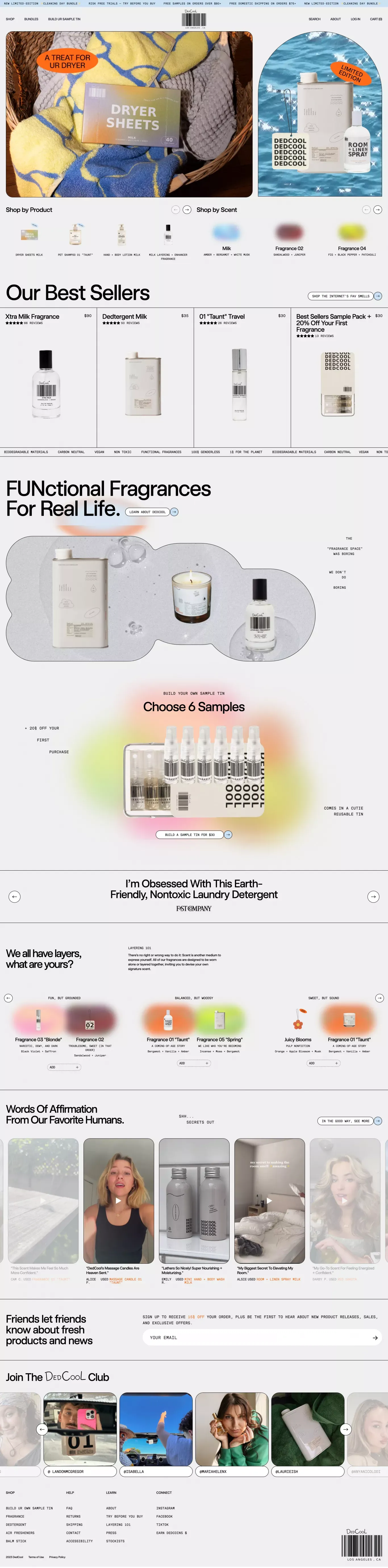 Making life smell really good. GENDERLESS + VEGAN + NON TOXIC – DedCool - Ecommerce design