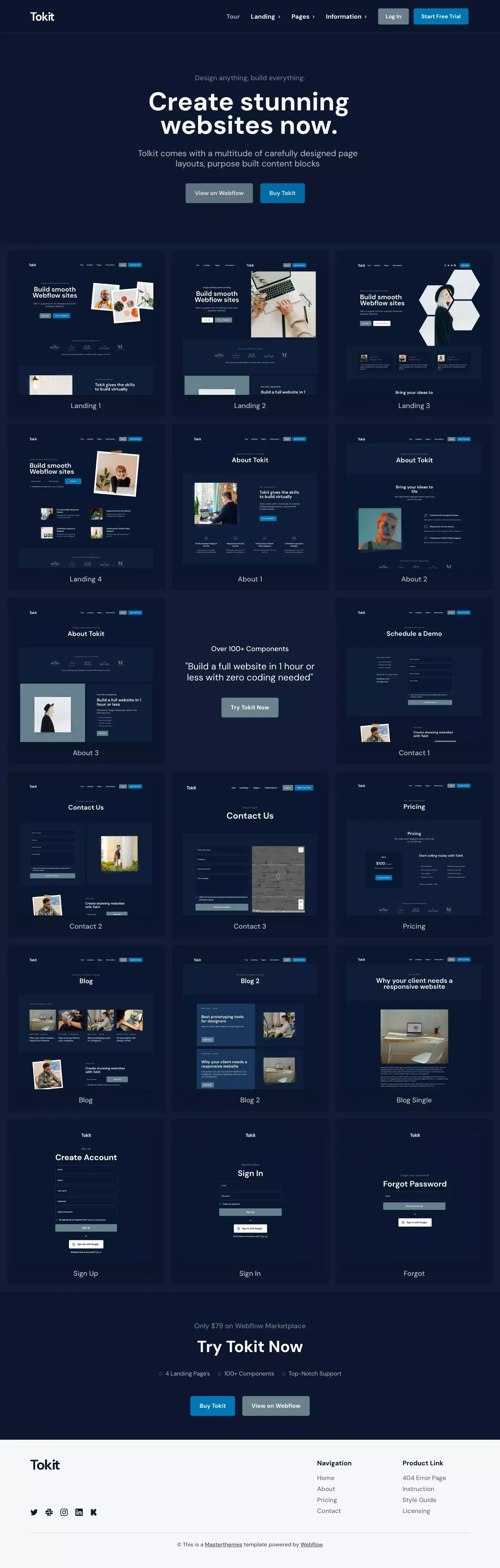 Tokit - Webflow HTML website template - Template design