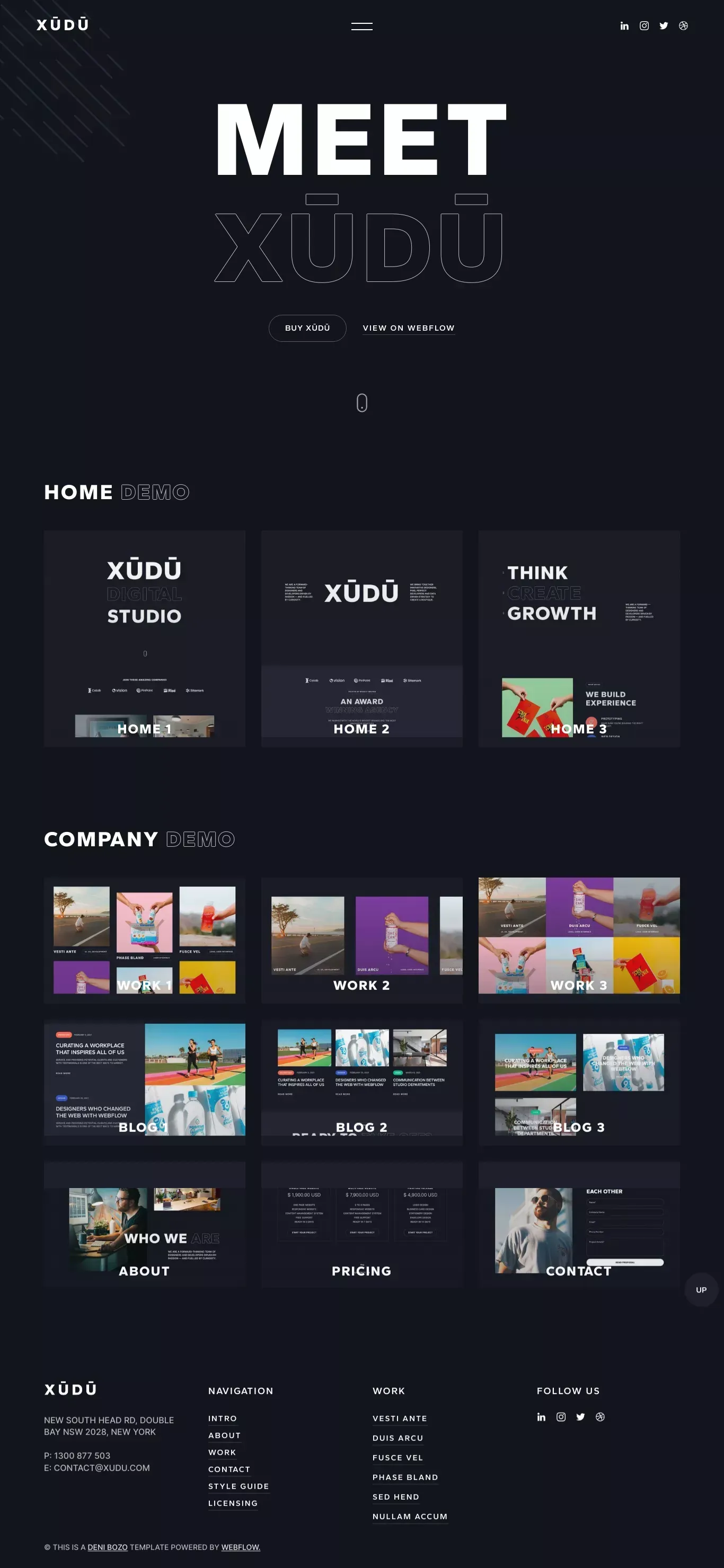 Xūdū - Webflow Ecommerce website template - Template design