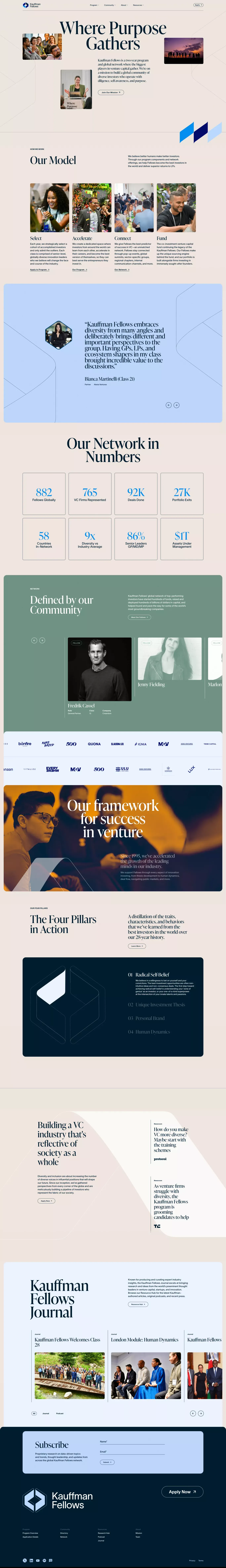 Kauffman Fellows | Where Purpose Gathers - Landing design