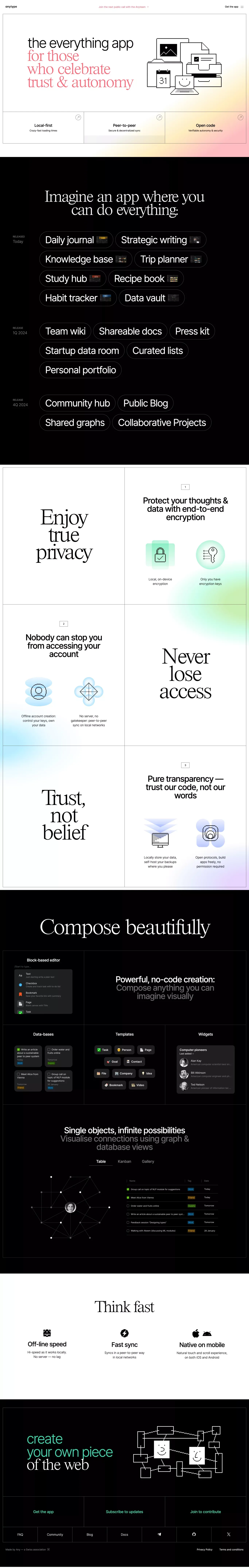 The Everything App - Landing design
