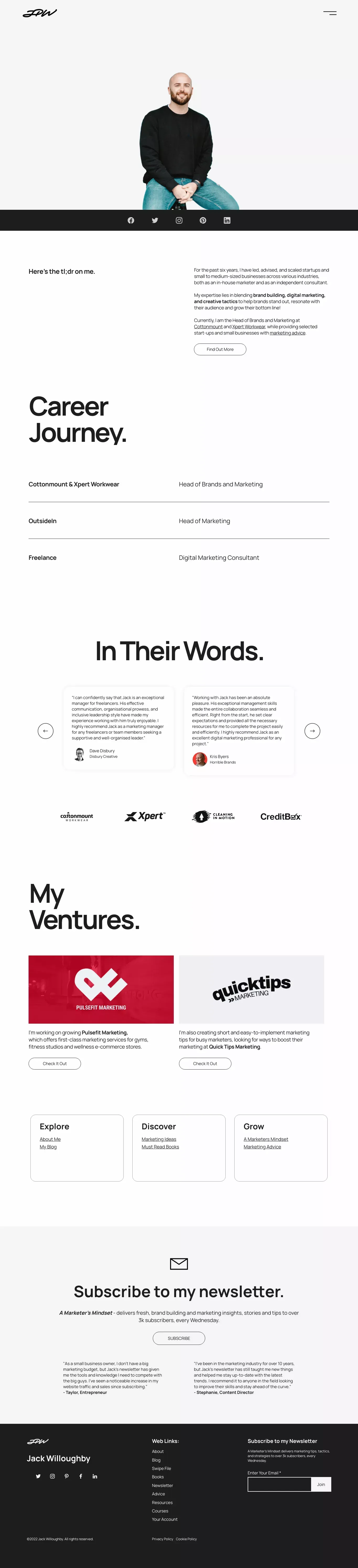 Jack Willoughby | Brand Building and Marketing Strategist - Career design