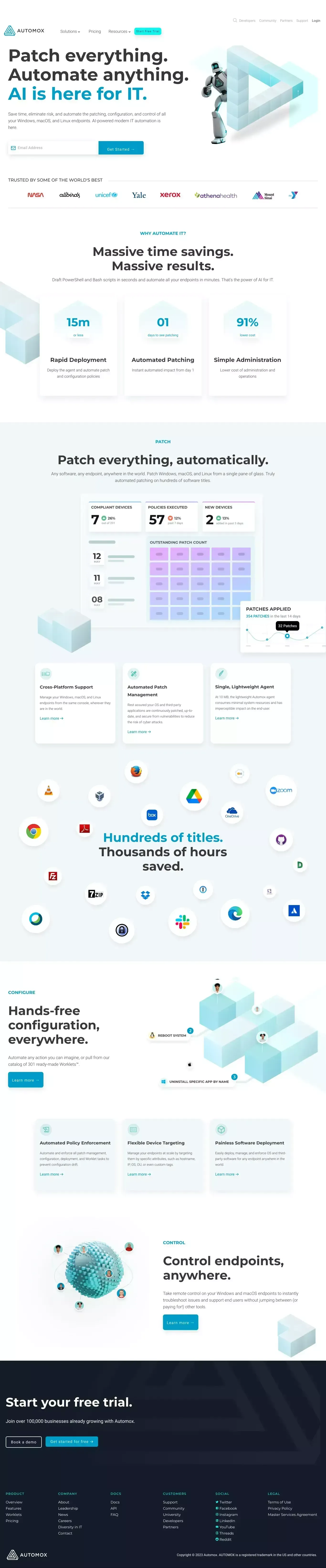 Automox: All Your Endpoints Easily Automated and Controlled - website design