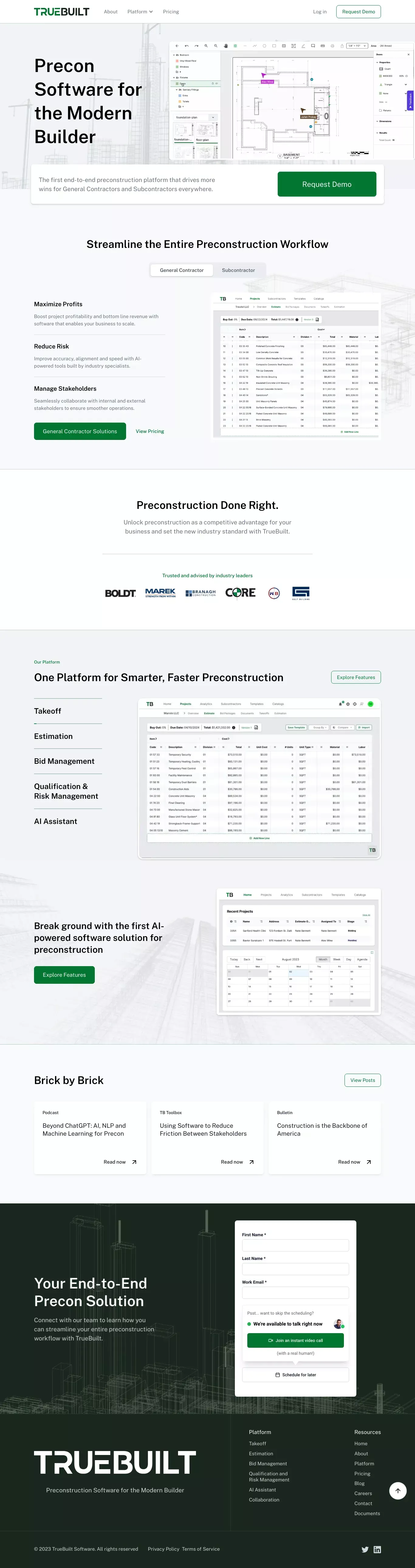 Truebuilt Software - Leading pre-construction services platform for general contractors and subcontractors. - Other design