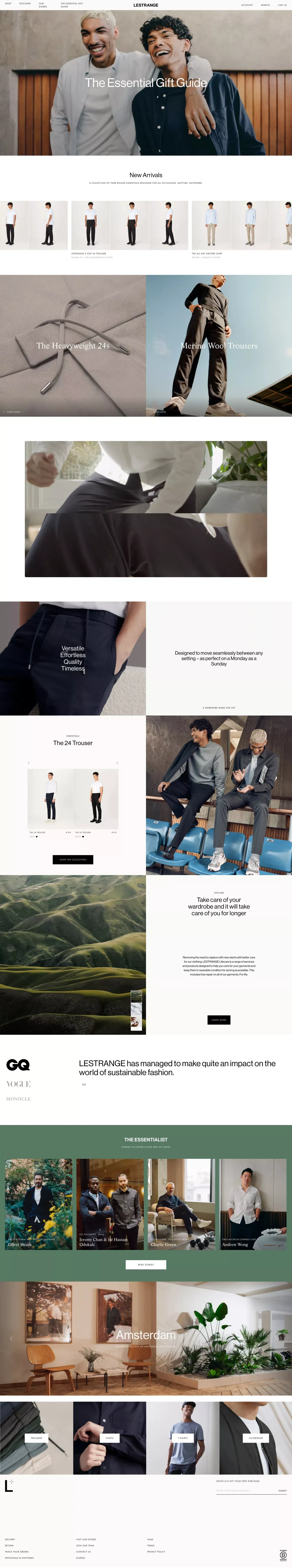 LESTRANGE | A simplified wardrobe for men – LESTRANGE EU STORE - Ecommerce design