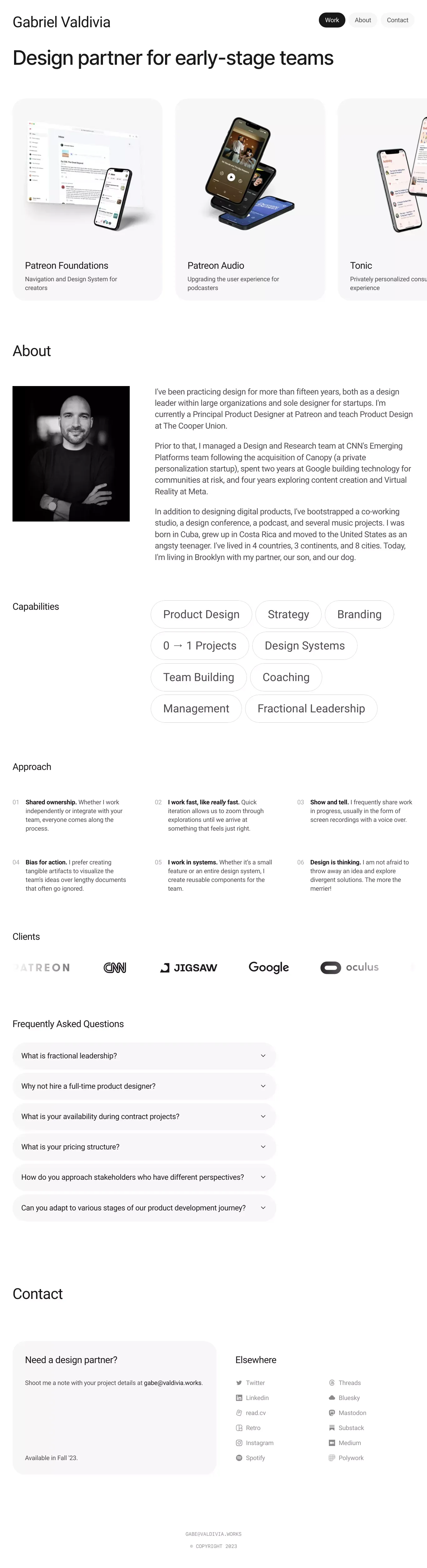 Gabriel Valdivia - Portfolio design