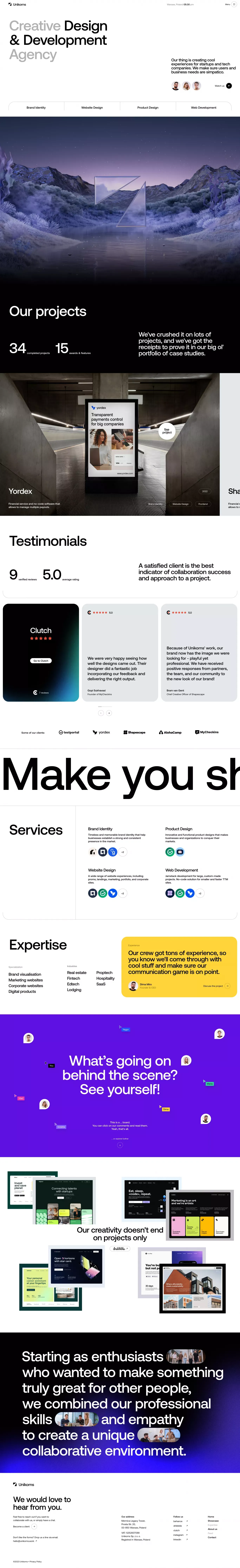 Unikorns Agency | Creative Design and Development Agency - Portfolio design