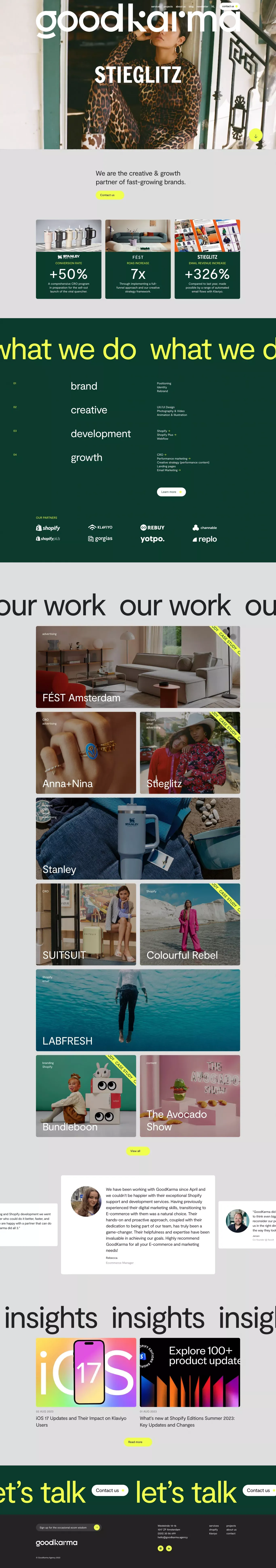 GoodKarma Agency | The creative & growth partner of fast-growing brands. - Portfolio design