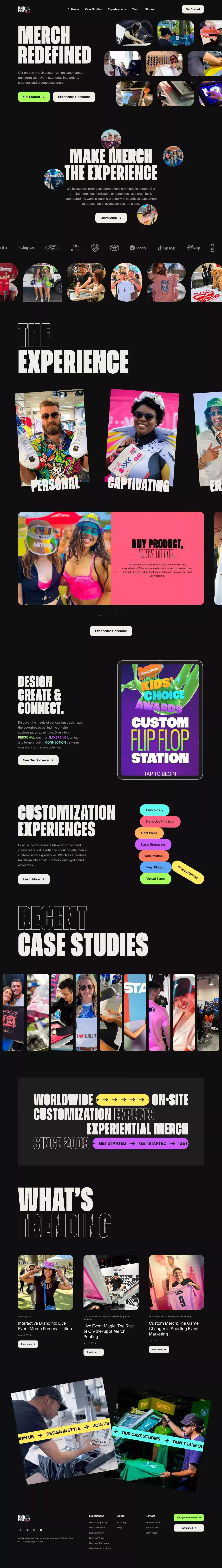 Family Industries Live - Live Printing Experts - Landing design