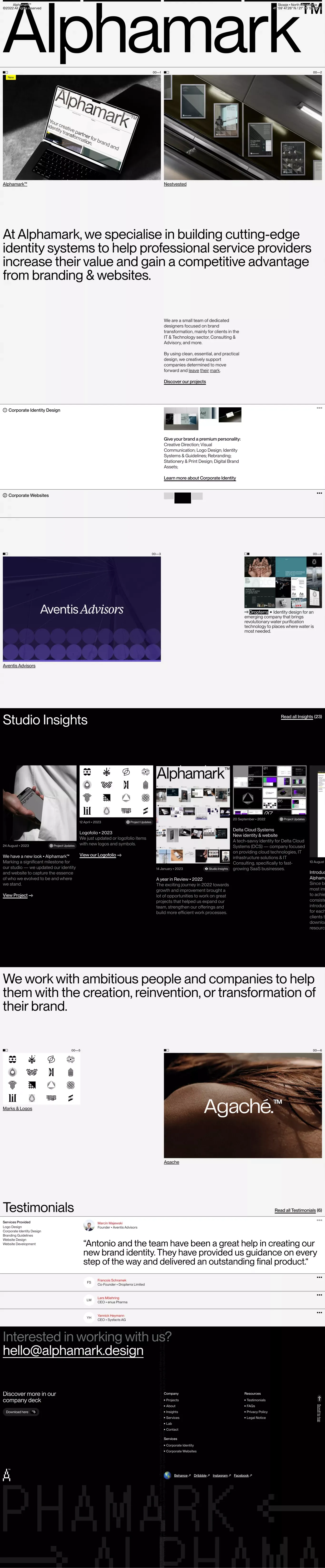 Alphamark™ ▪ Leave your mark - Portfolio design