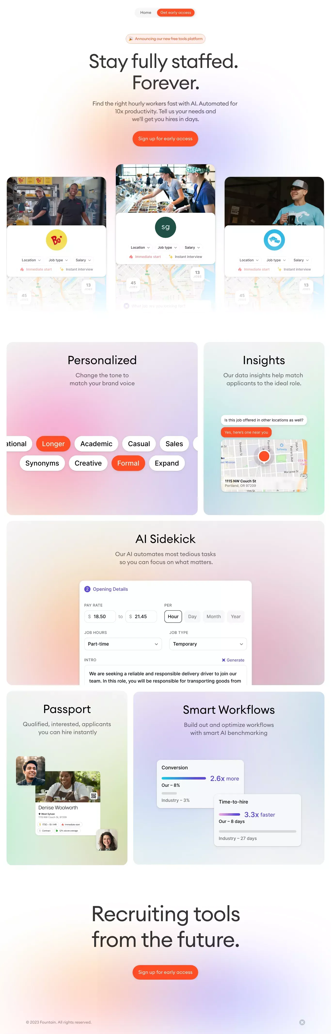 Wave - Stay fully staffed. Forever. - Landing design