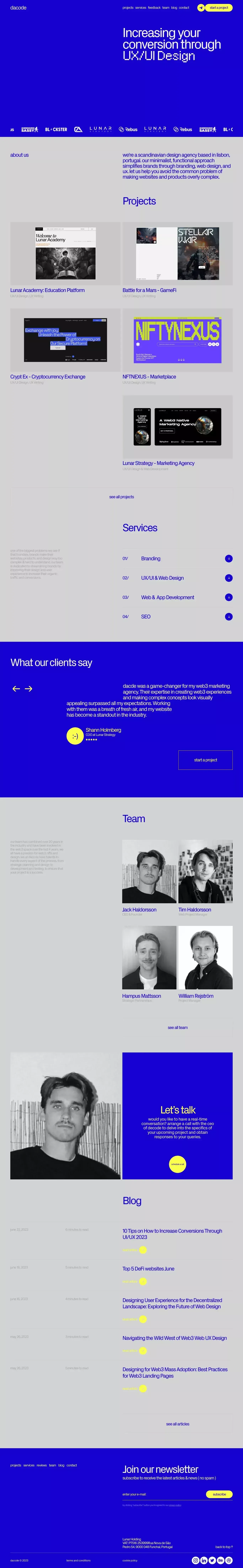dacode - web3 design agency - Case Study design