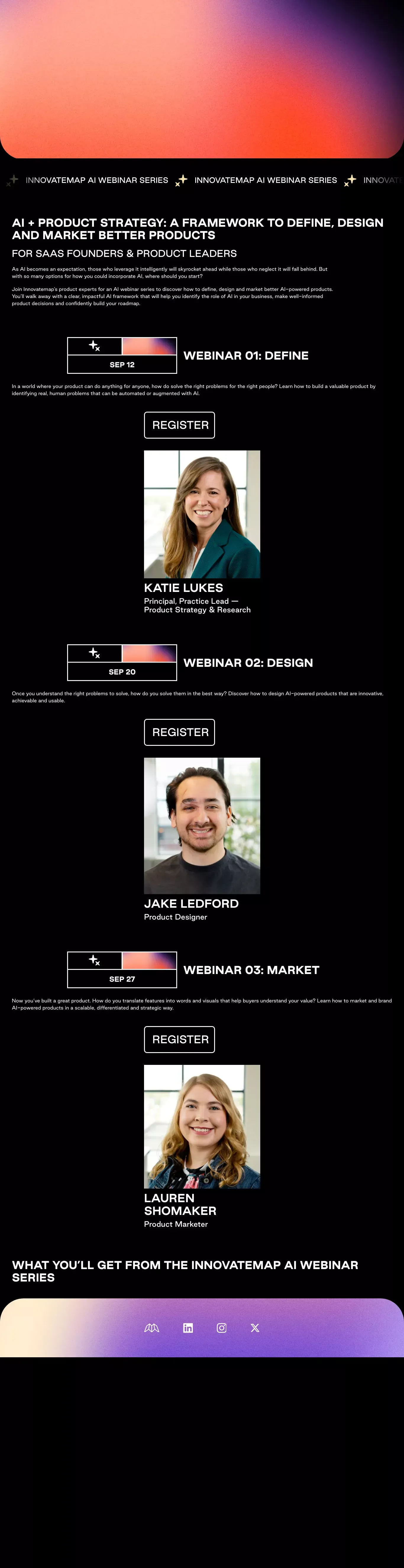 Define, Design and Market AI-Powered Products | Webinar Series - website design