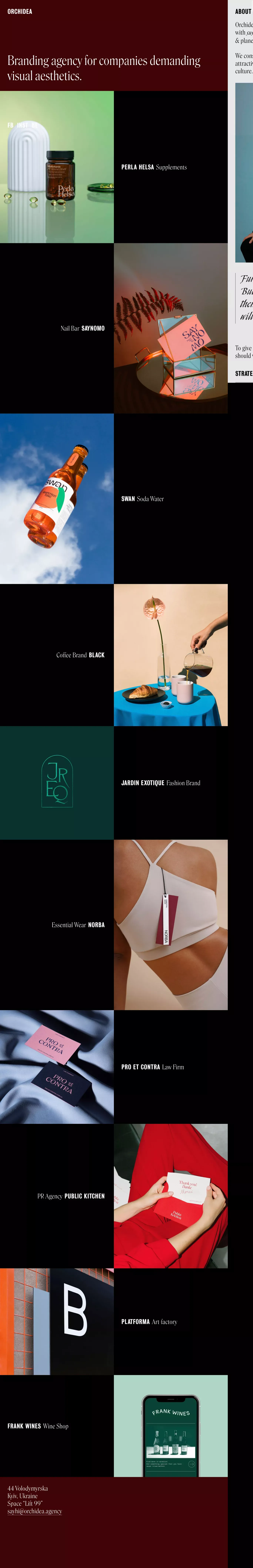 Orchidea Agency - Portfolio design