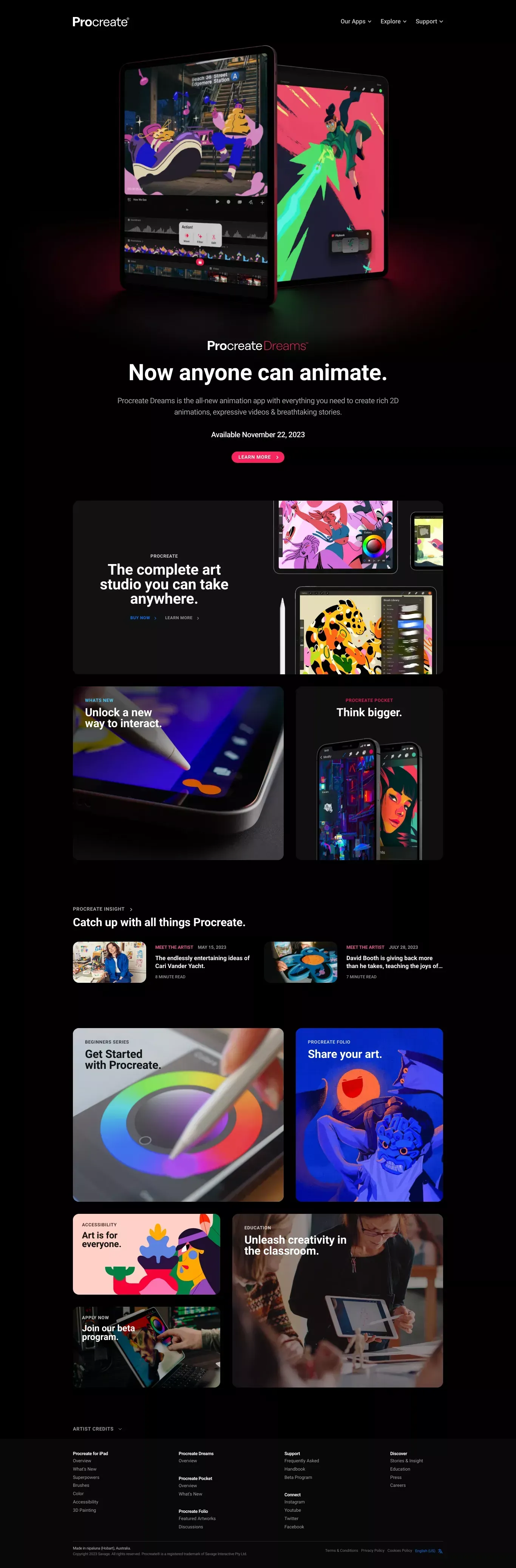 Procreate® – Sketch, Paint, Create. - Landing design