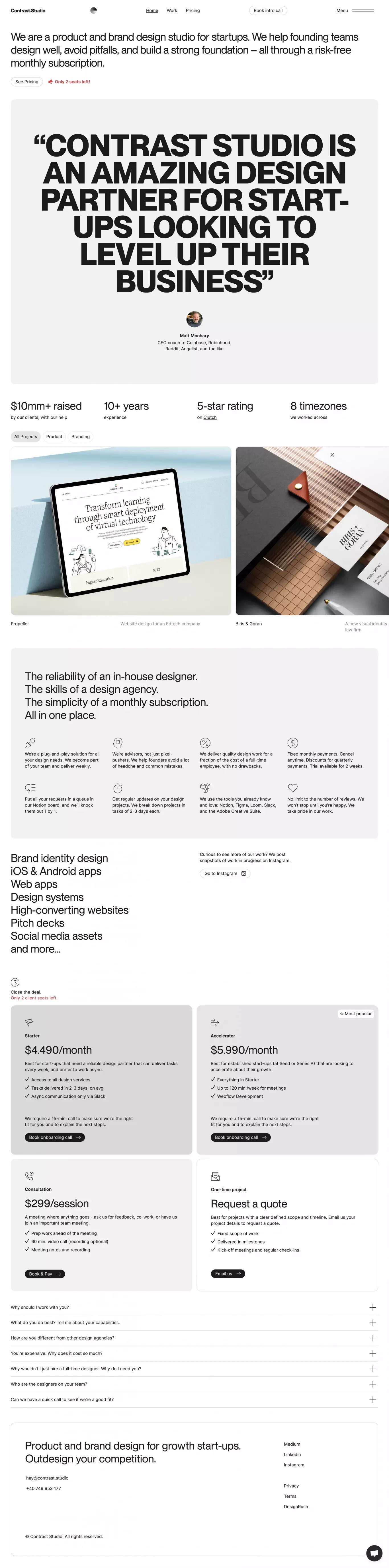 Contrast Studio - Product & Brand Design for Start-ups - Portfolio design
