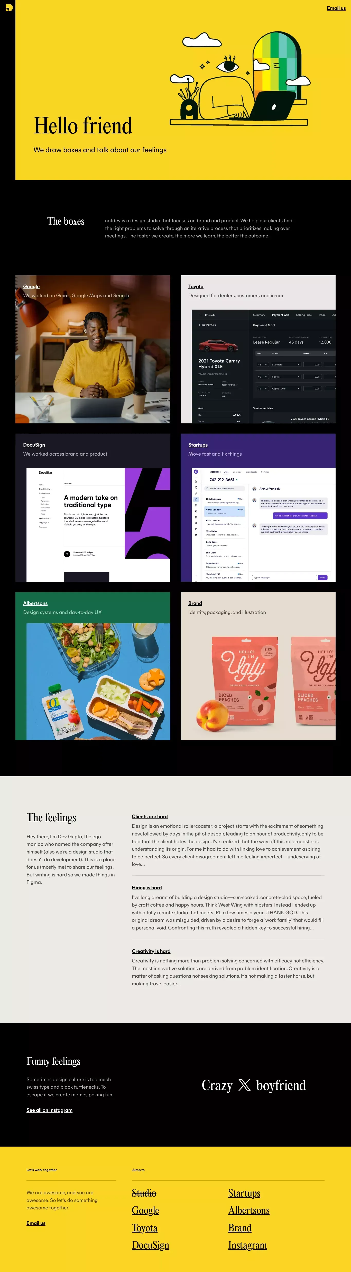 notdev | We draw boxes - website design