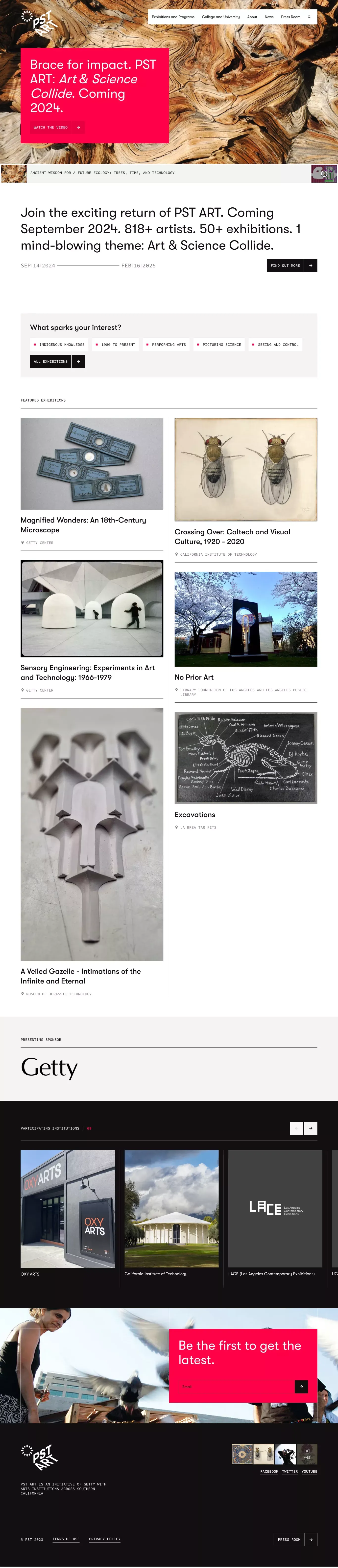 Homepage | PST ART: Art & Science Collide - Other design