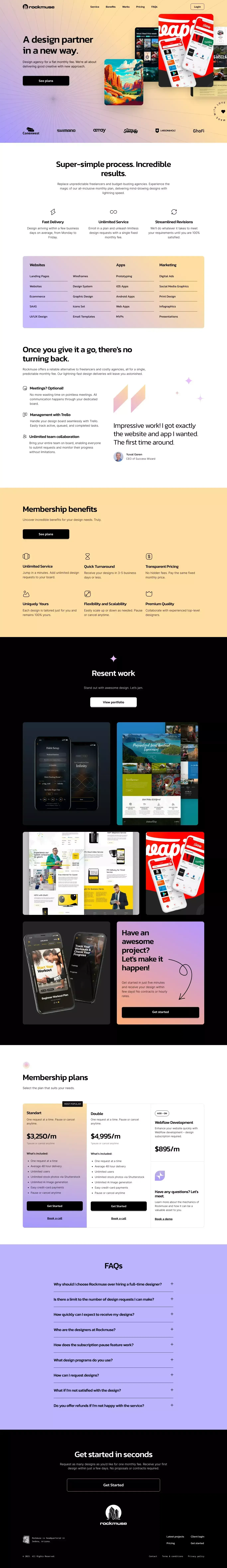 Rockmuse.co - Landing design