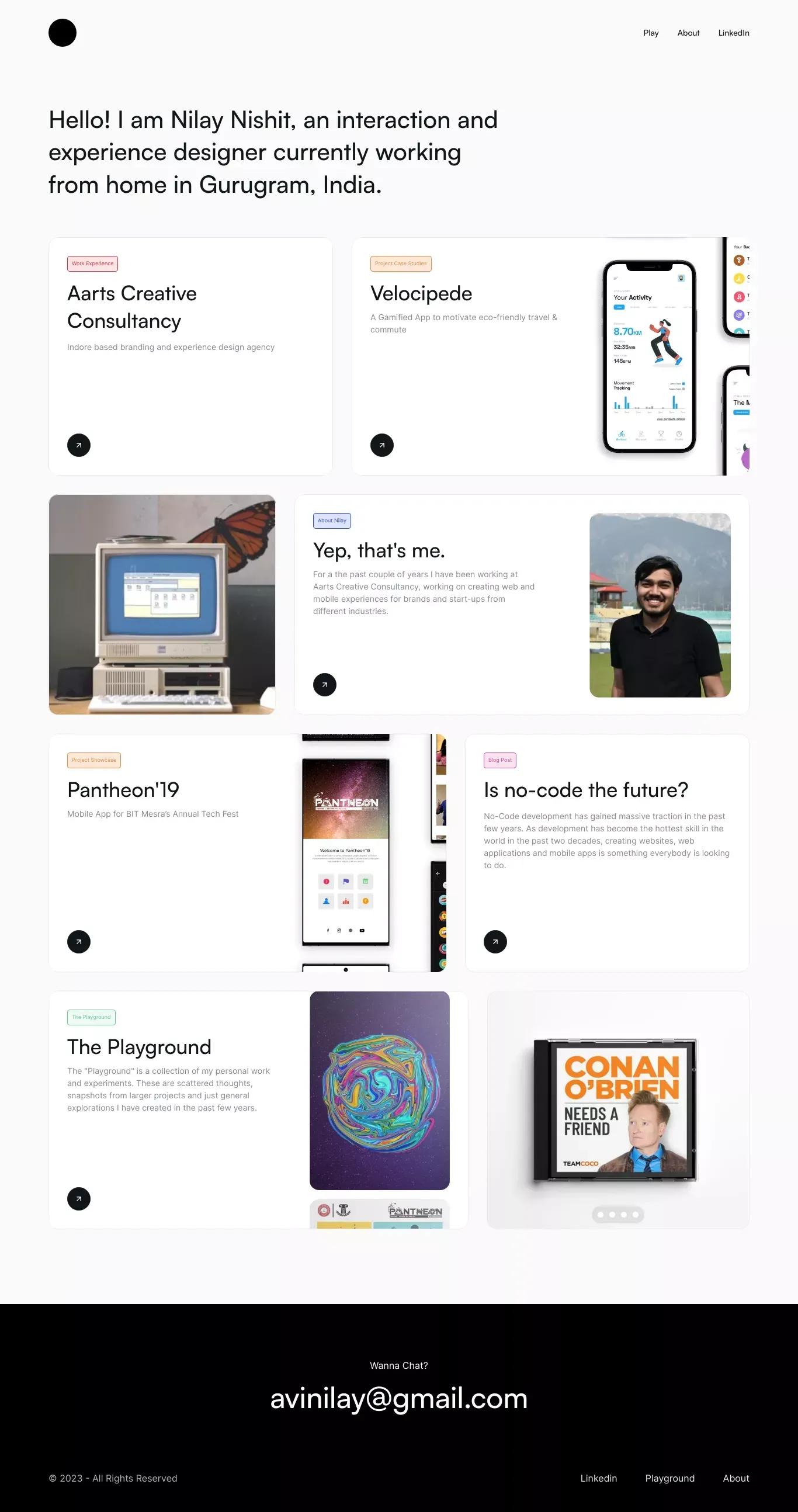 Nilay - Interaction & Experience Designer - Portfolio design