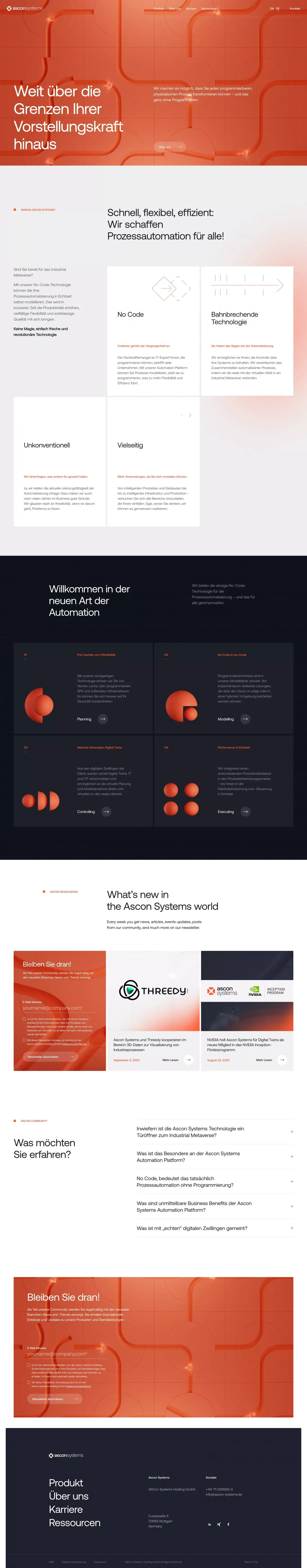 Ascon Systems - Landing design