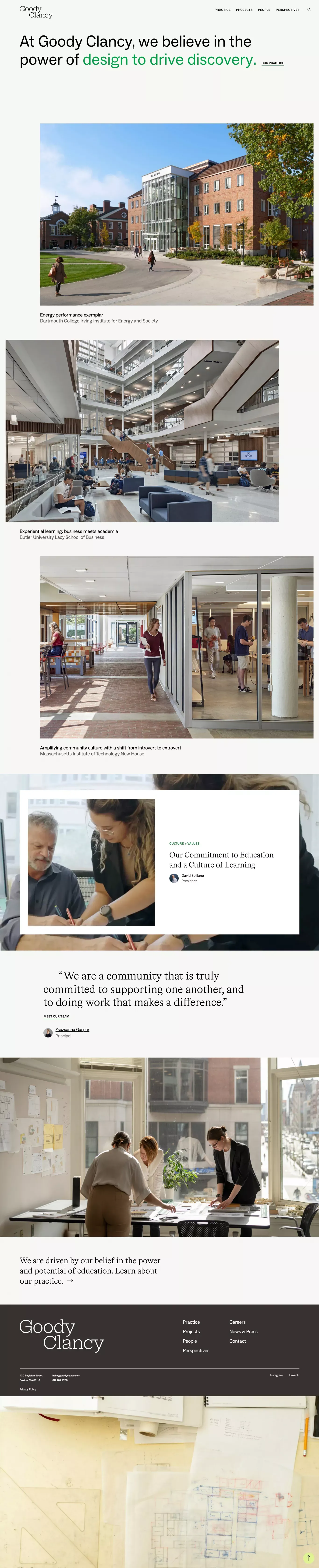 Goody Clancy - Portfolio design