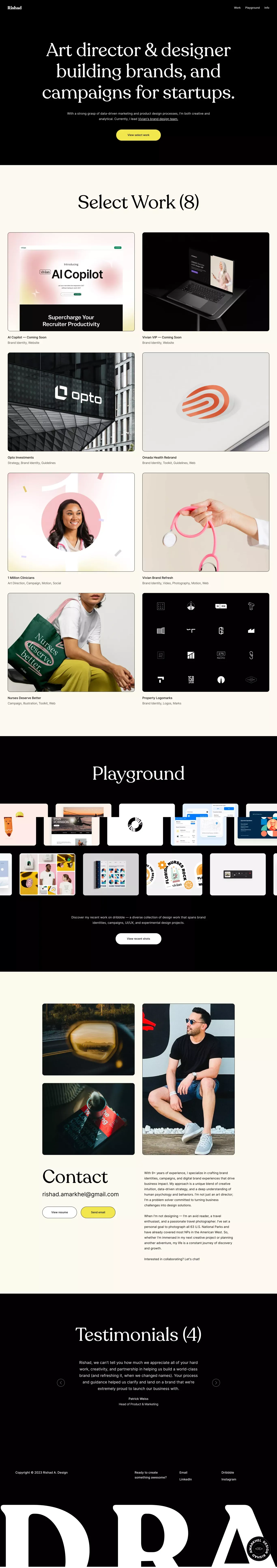 Rishad - Art Director & Designer - Portfolio design