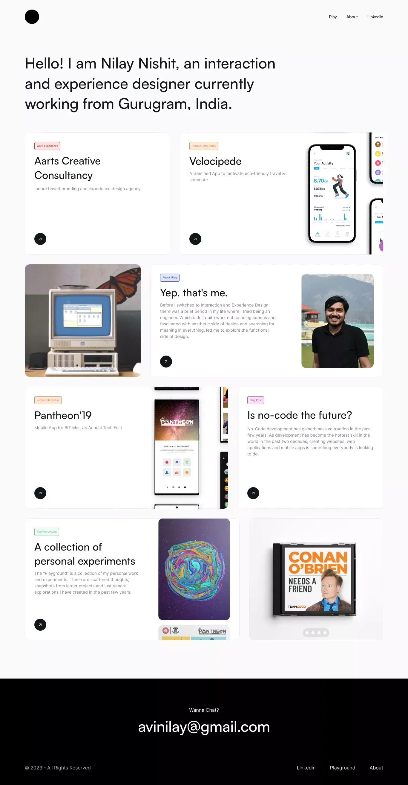 Nilay - Interaction & Experience Designer - website design