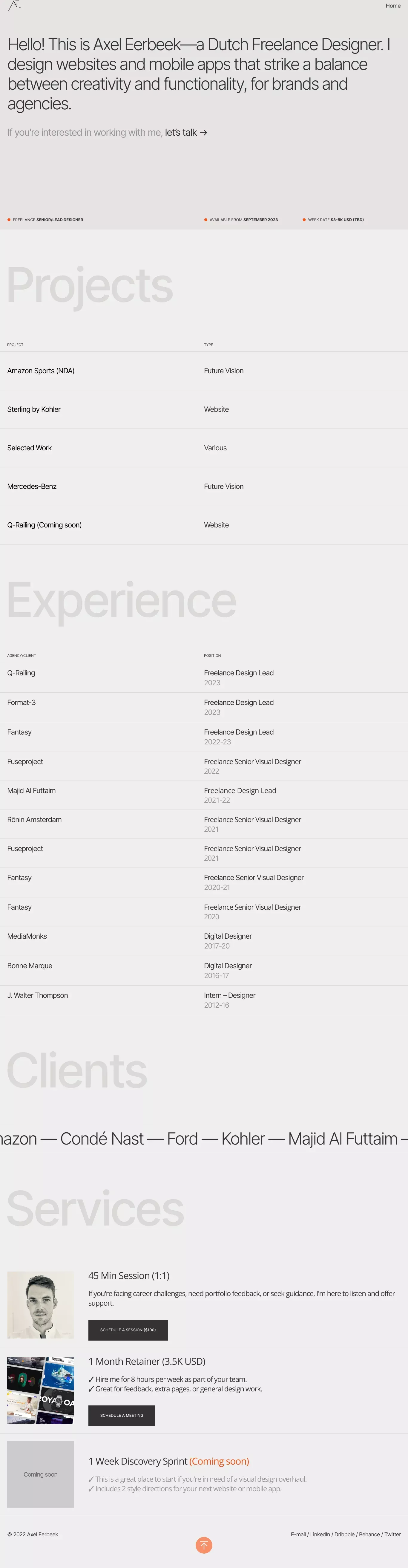 Axel Eerbeek - Portfolio - Portfolio design