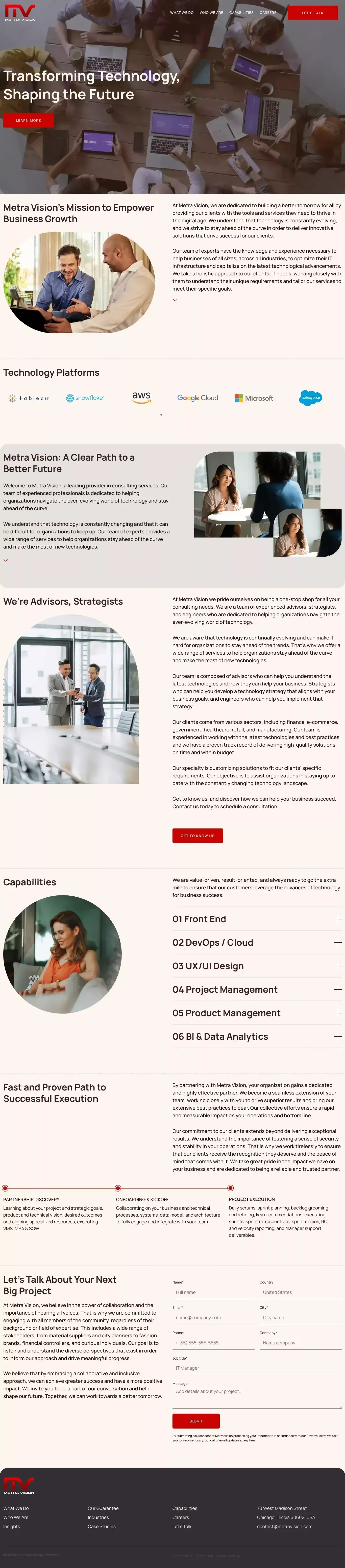Metra Vision - Case Study design