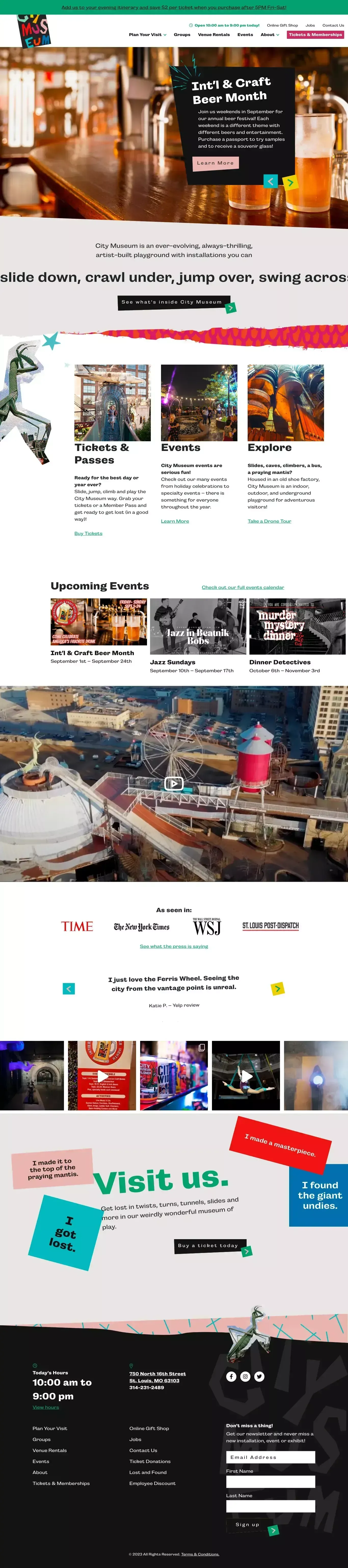 City Museum | Weirdly Wonderful | St. Louis, MO - website design