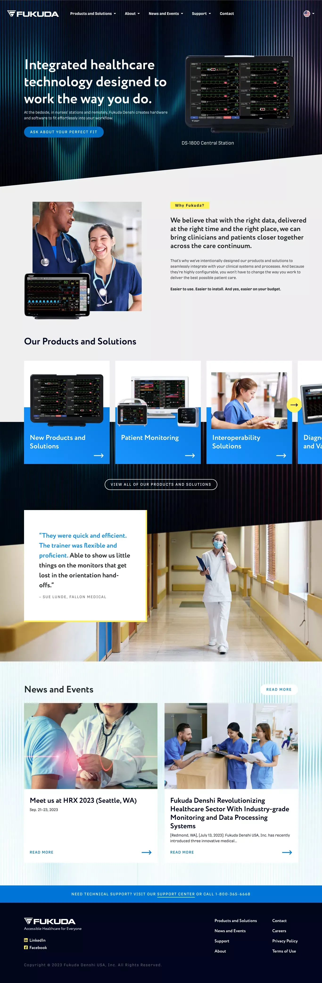 Healthcare Devices and Software | Fukuda Denshi - website design