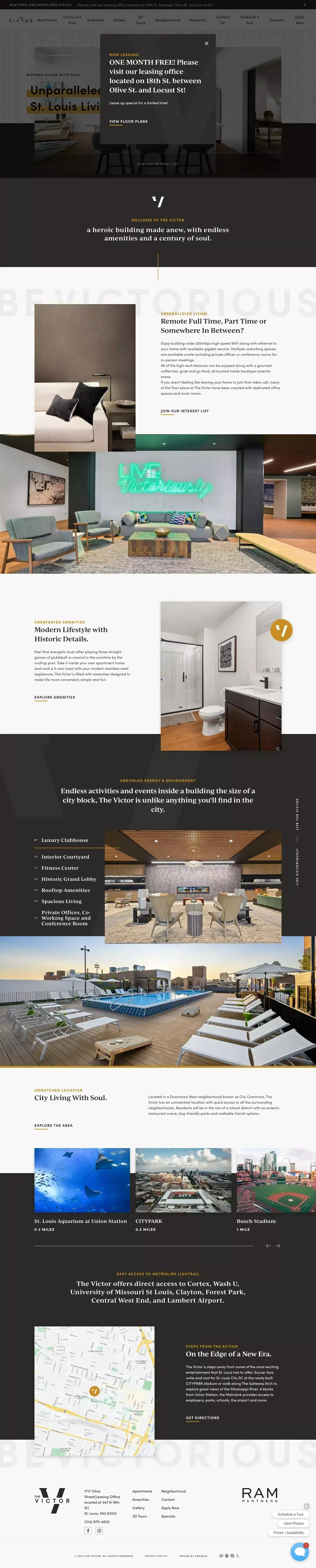 The Victor | Luxury Apartments For Rent In Downtown St. Louis, MO - website design