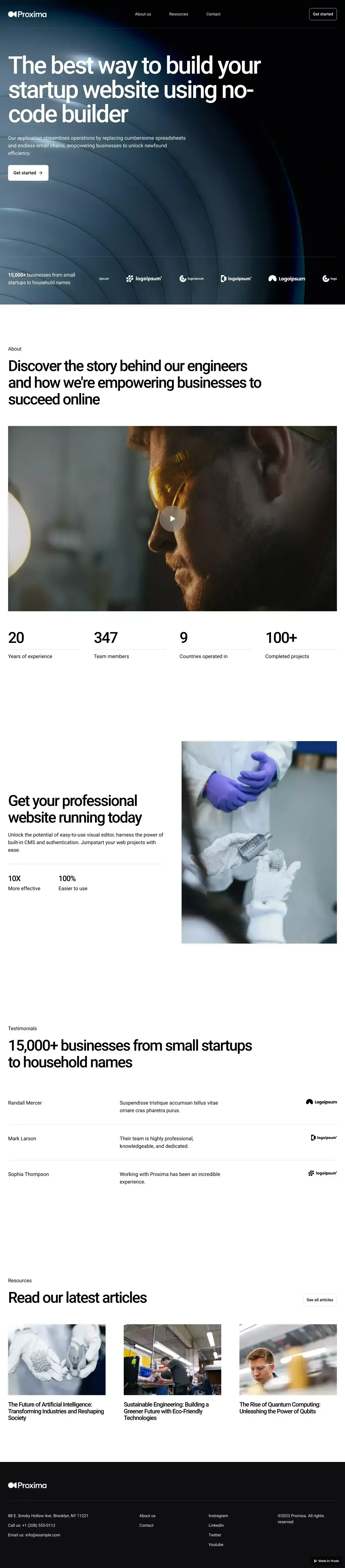 Proxima | Business website template - Landing design