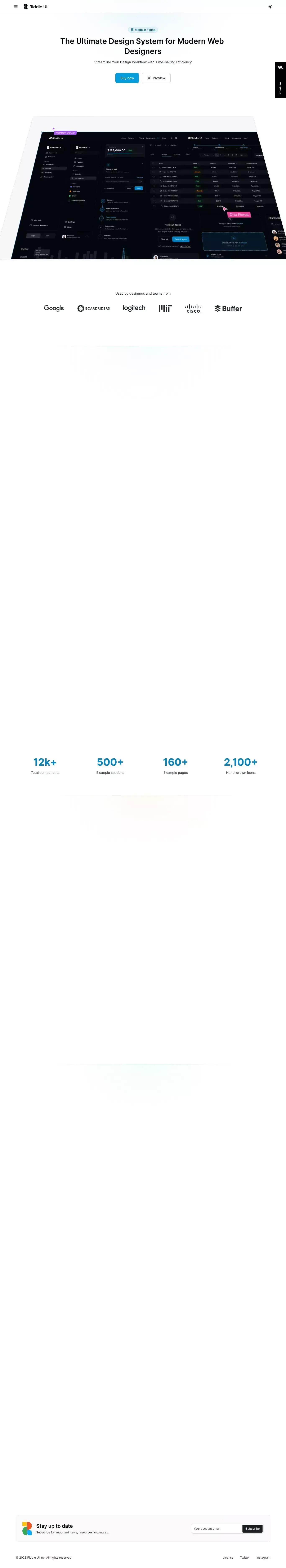 Riddle UI â  Figma UI Web Design system - website design