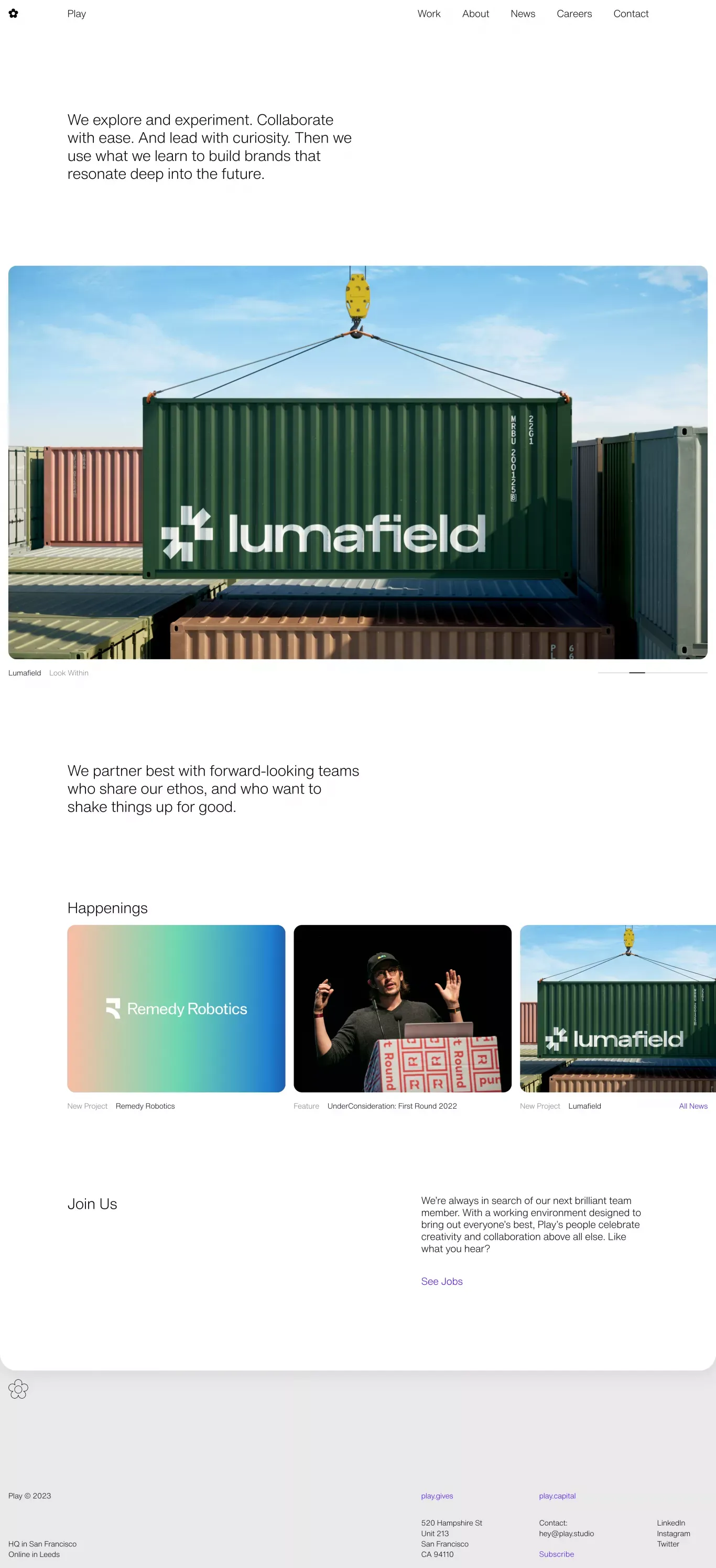 Play — Design, Branding, and Development based in San Francisco - Portfolio design