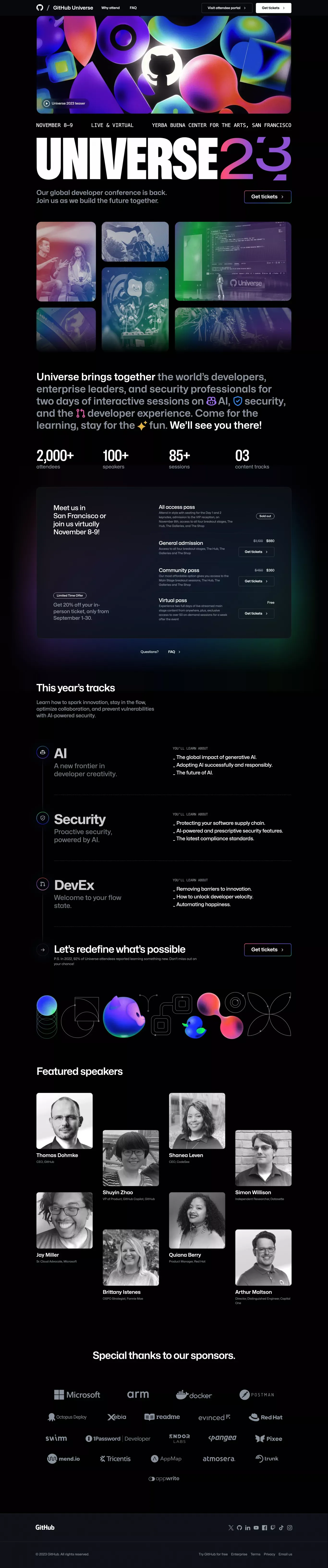 GitHub Universe - November 8-9, 2023 - Other design