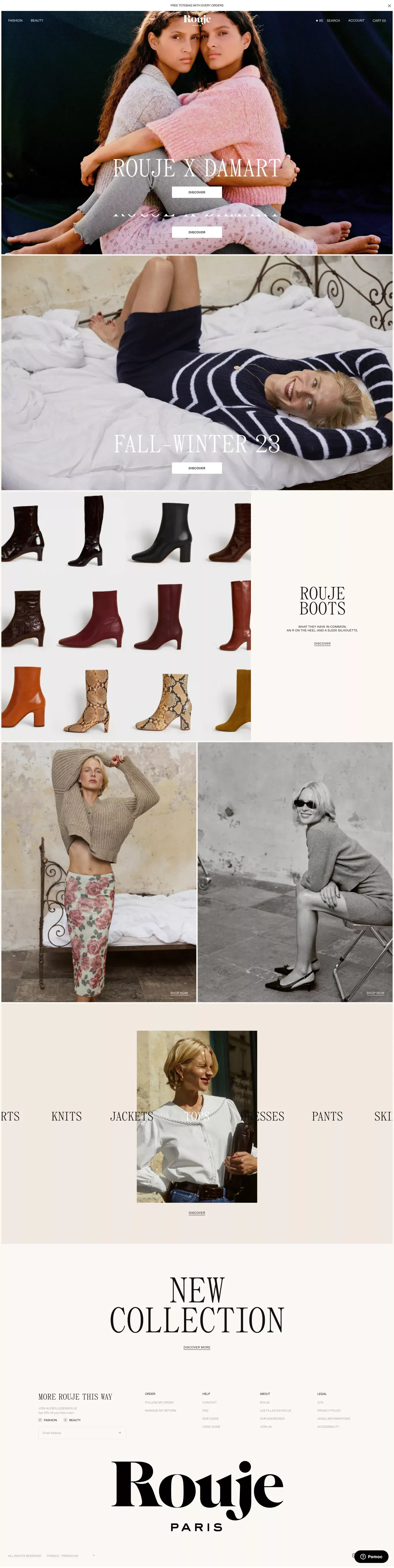 Rouje | Feminine and sensual allure - Born in Paris - Ecommerce design