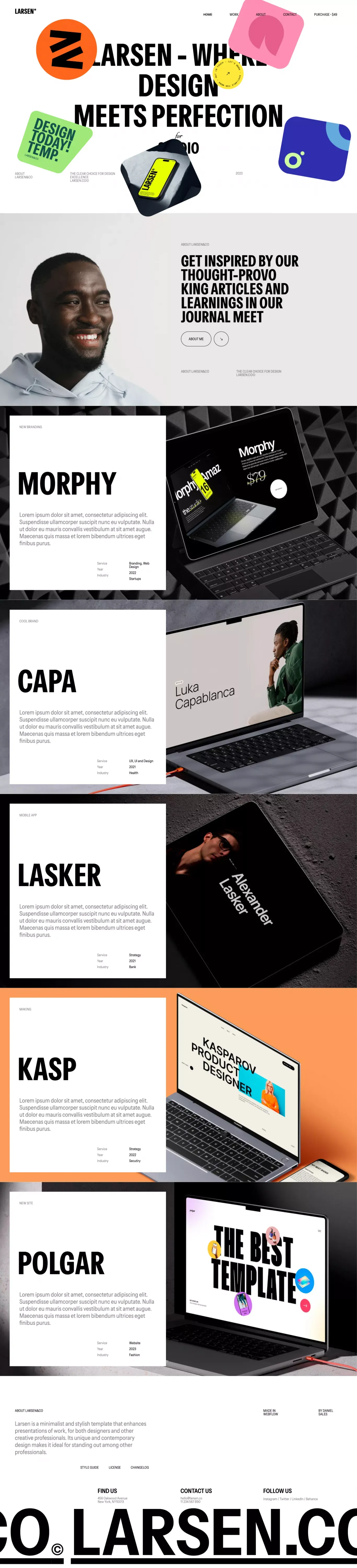 Larsen - Webflow HTML website template - Template design
