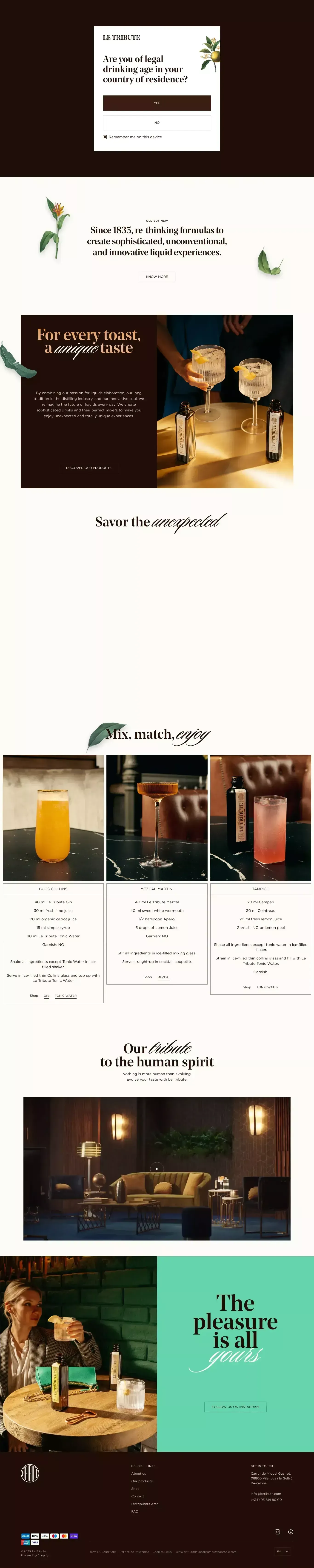 Le Tribute - website design